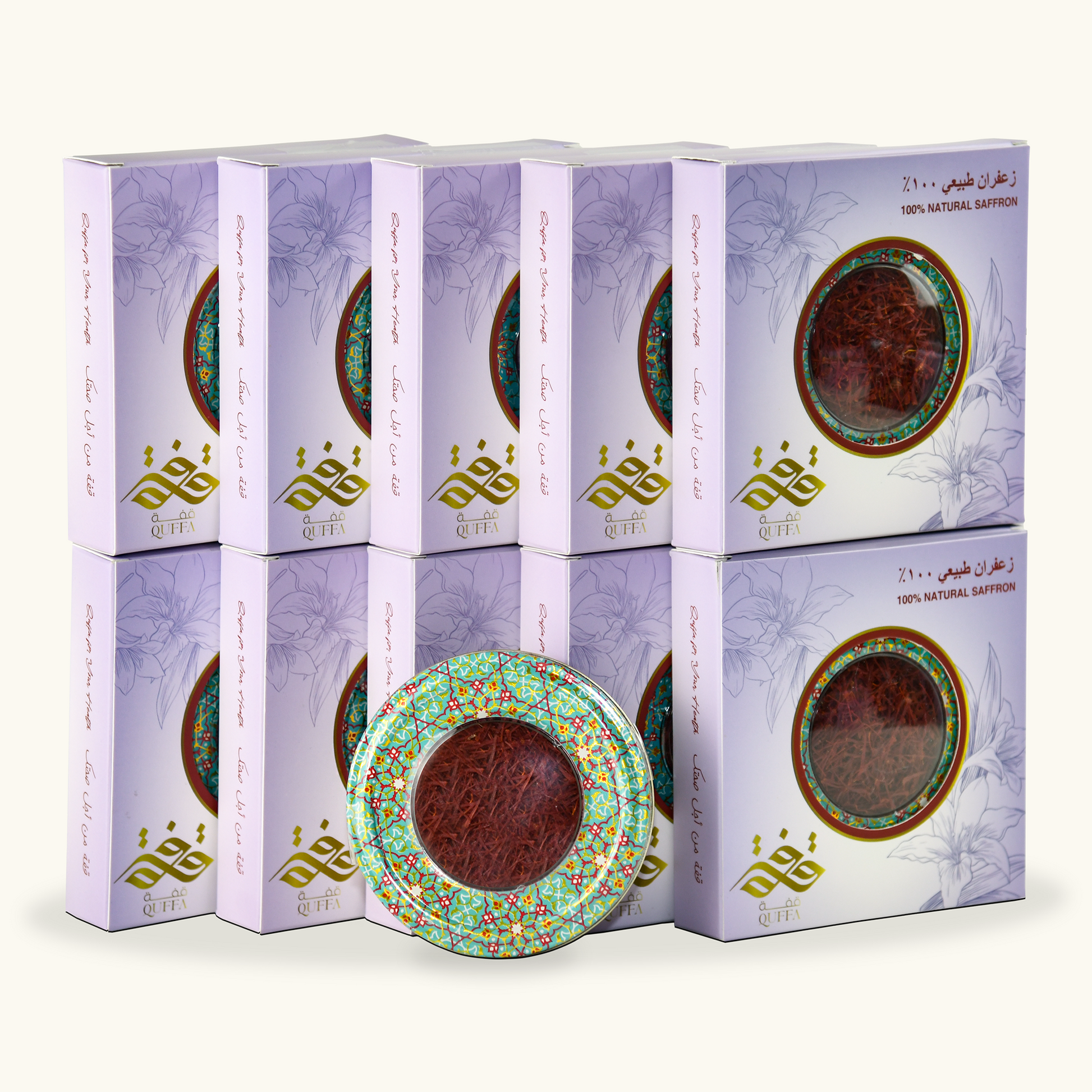 مجموعة من 6 عبوات زعفران سوبر نقين فاخر، 100% زعفران طبيعي بتغليف أنيق وعالي الجودة.